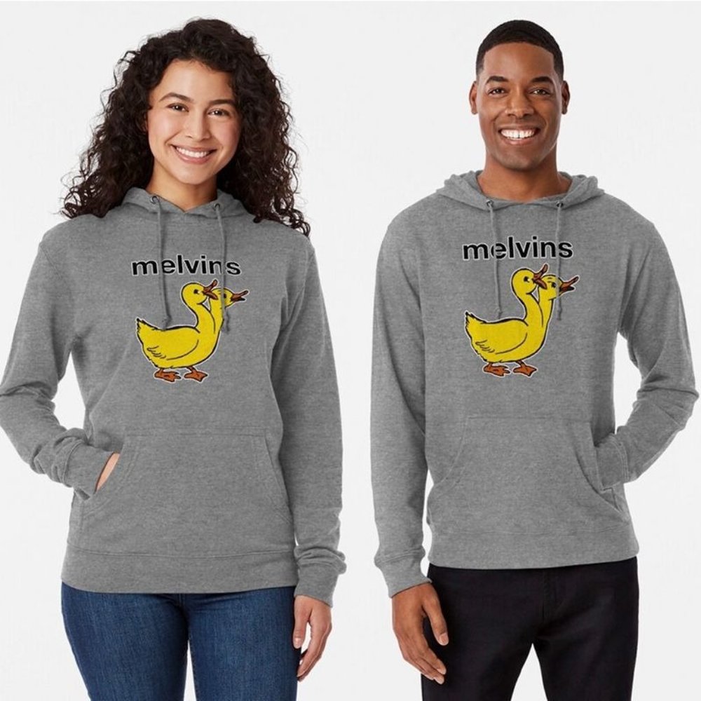 NWOT‎ THE MELVINS Gray Hooded Pullover Hoodie Sweatshirt Sz M